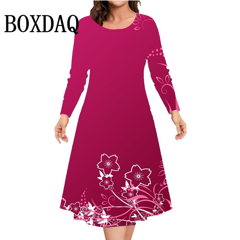 Winter Clothing For Plus Size Women - Outono inverno vestido de manga longa