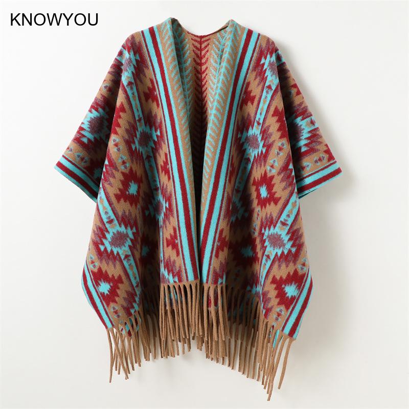 Cashmere Scarf Wrap - Mulheres homens envolve cachecol quente impresso