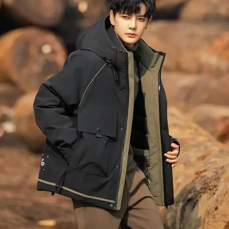 Winter Clothing Taiwan - Jaqueta Masculina de Inverno com Capuz,