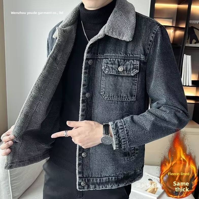 Winter Clothing Work - Jaqueta jeans masculina com isolamento e