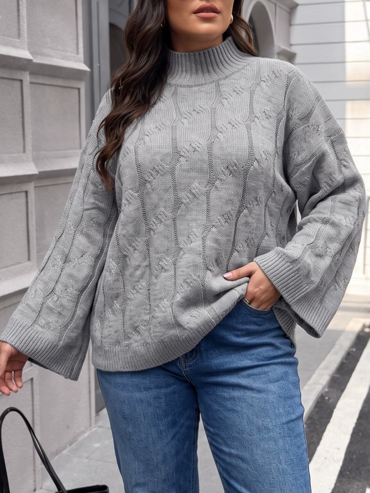 Winter Clothing For Plus Size Women - Suéter Feminino Plus Size Casual de
