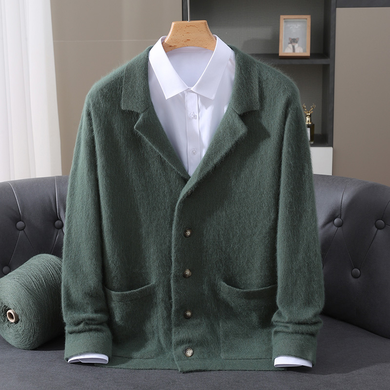 Wool Blend Coat - Novo cardigan de lã de vison