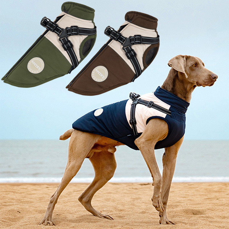 Winter Clothing For Dogs - Colete quente para cães com arnês