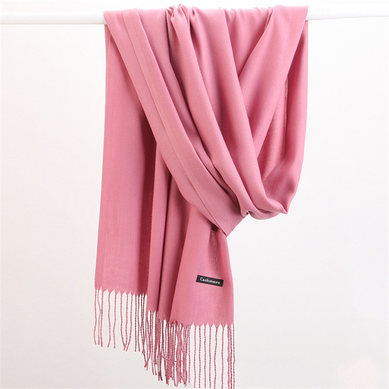 Cashmere Scarf Wrap - Moda cor sólida 2023 cachecol feminino