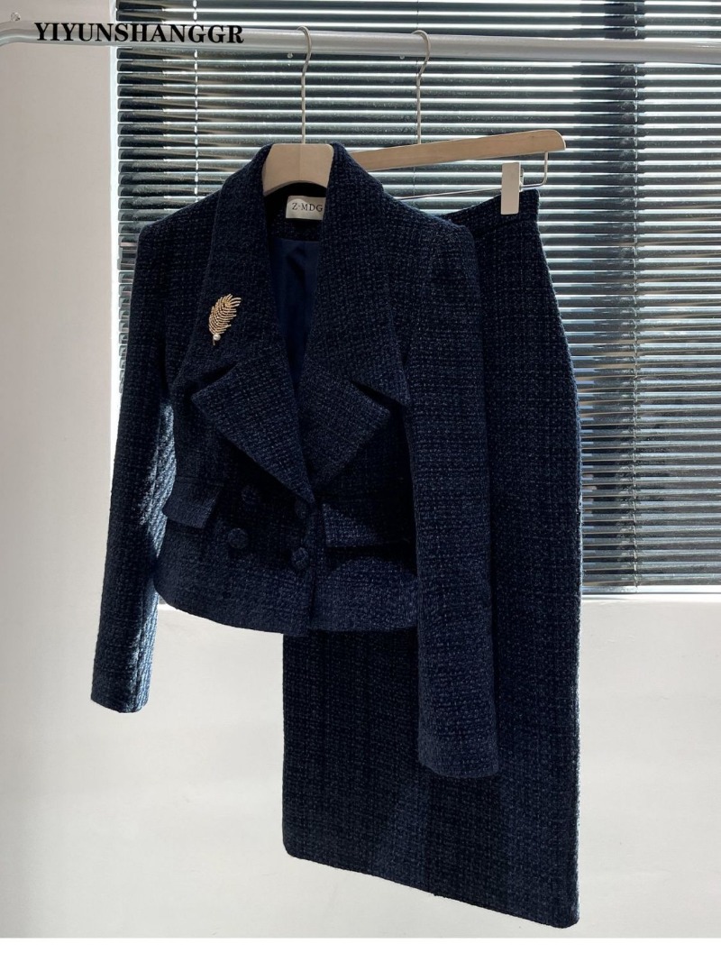 Winter Wear Clothes - Novo outono inverno tweed terno feminino