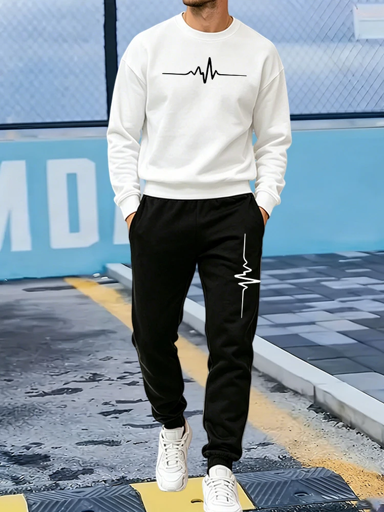 Winter Clothing Outdoor - Novo Conjunto de Moletom Masculino Casual