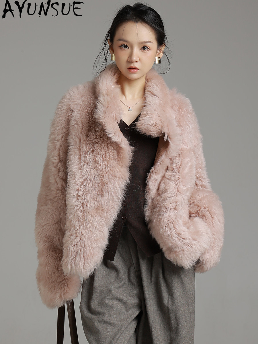 Winter Clothing Factory Outlet - AYUNSUE Casaco de Pele de Ovelha