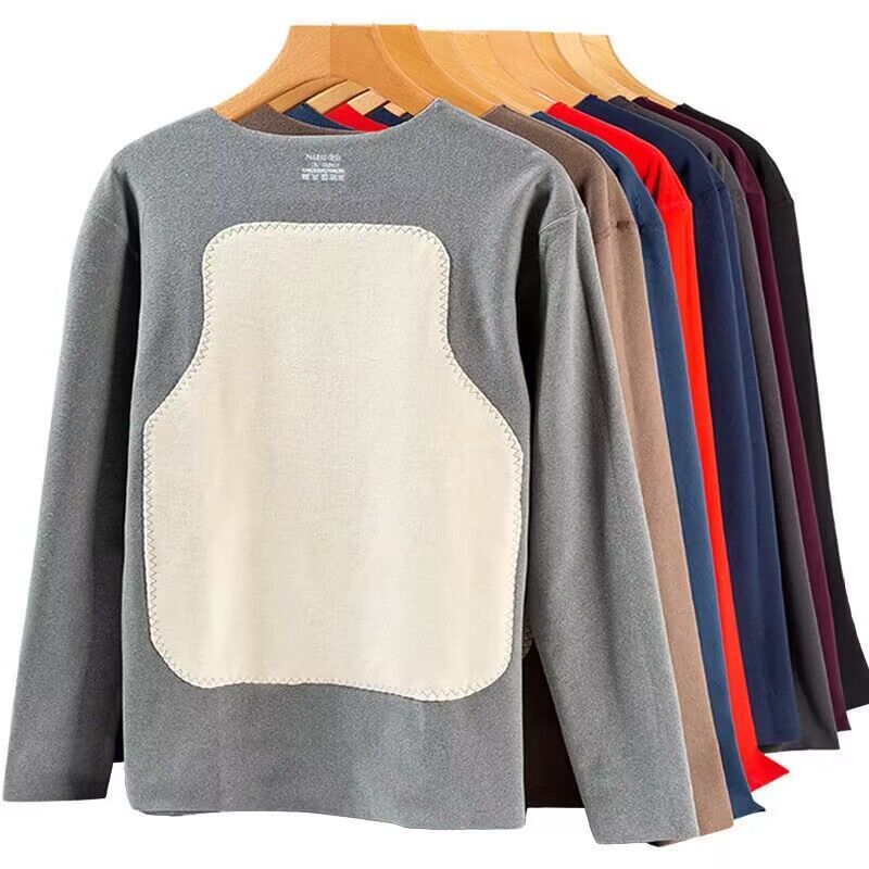 Winter Sun Clothing - Camiseta de lã quente alinhada masculina,