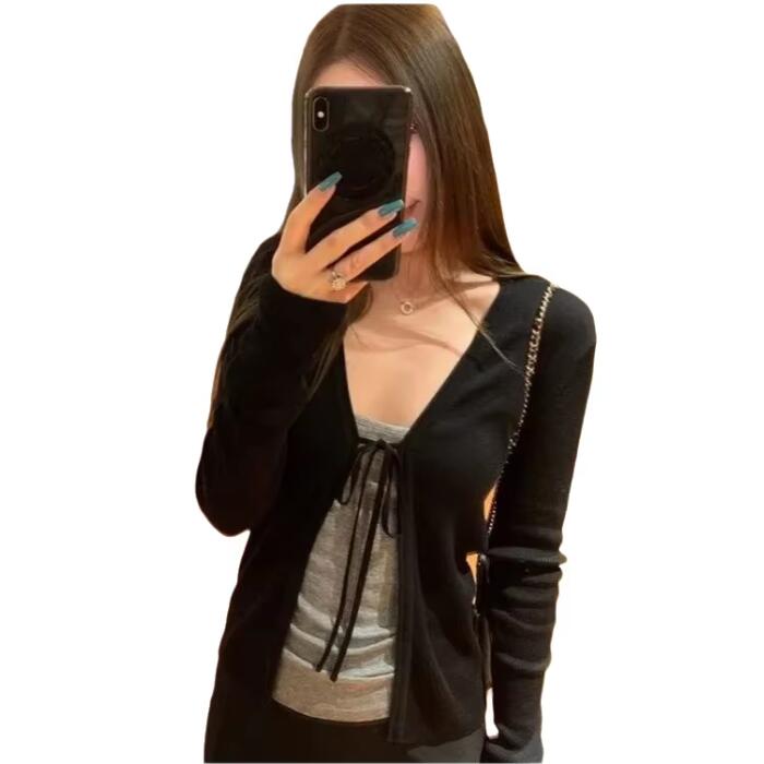 Winter Clothing Factory Outlet - Cardigã Feminino de Tricô Fino de