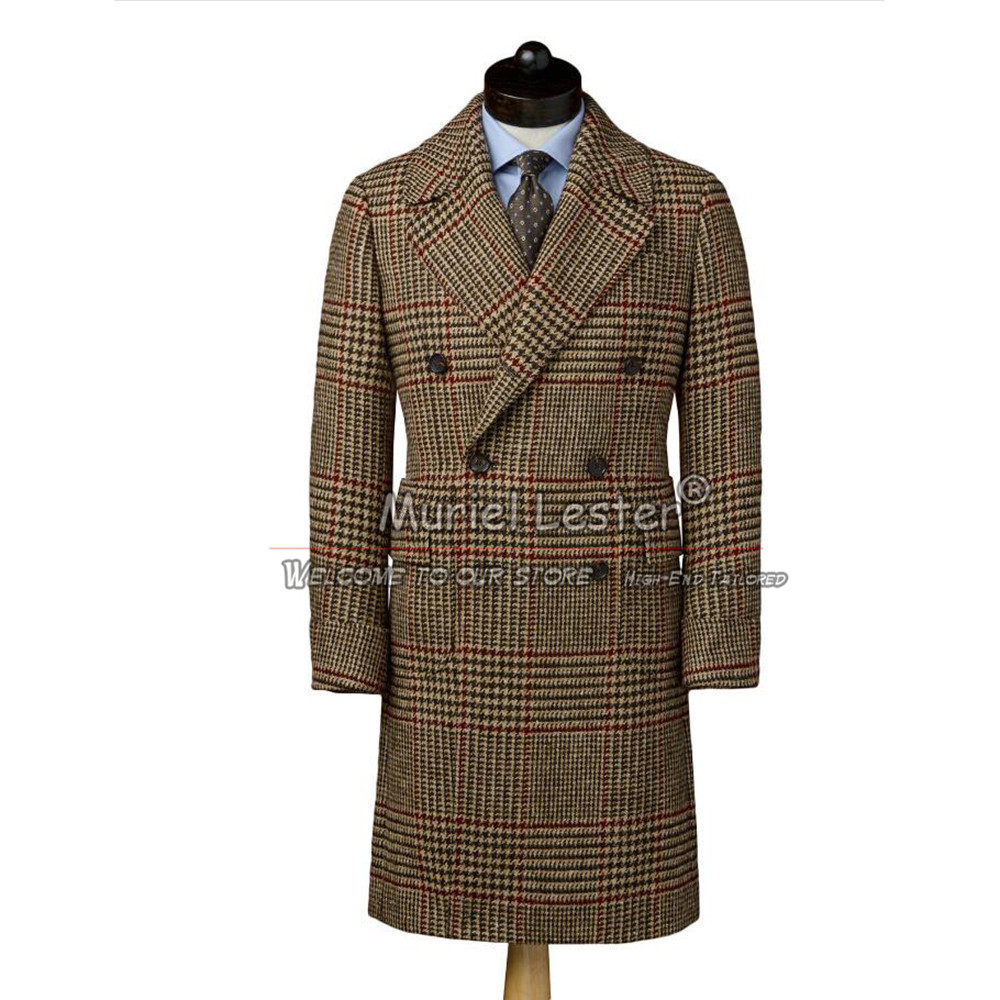 Wool Blend Coat - Homem inglaterra estilo terno jaquetas tweed