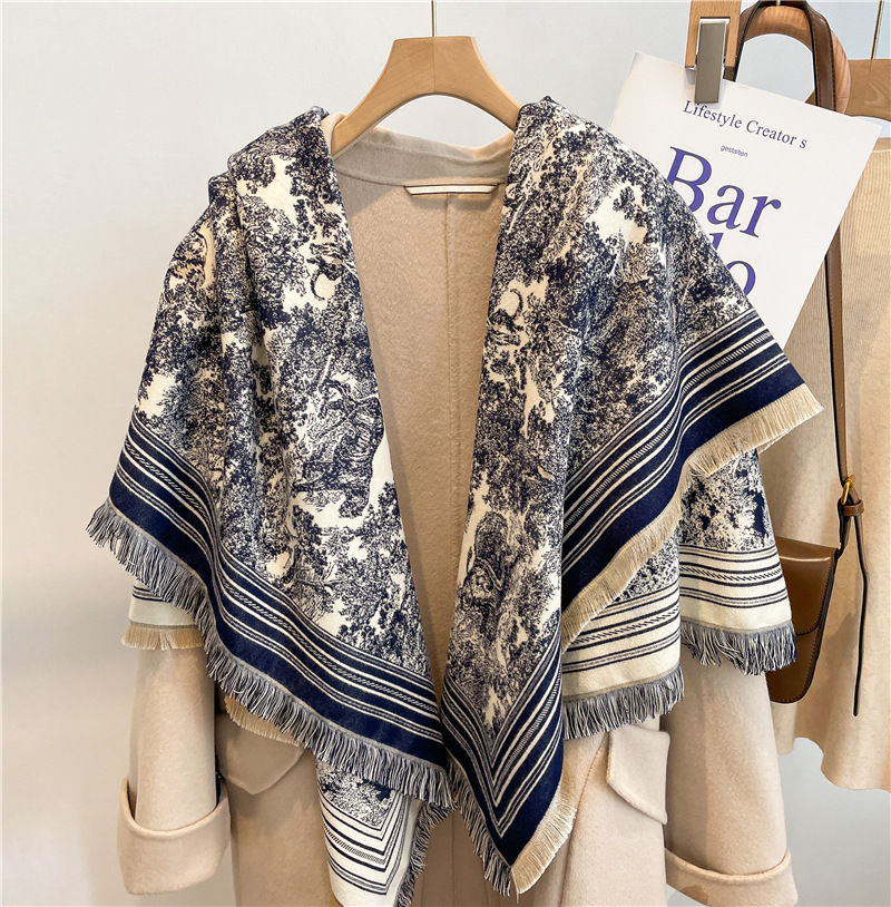 Cashmere Scarf Wrap - Lenço de luxo feminino mistura caxemira