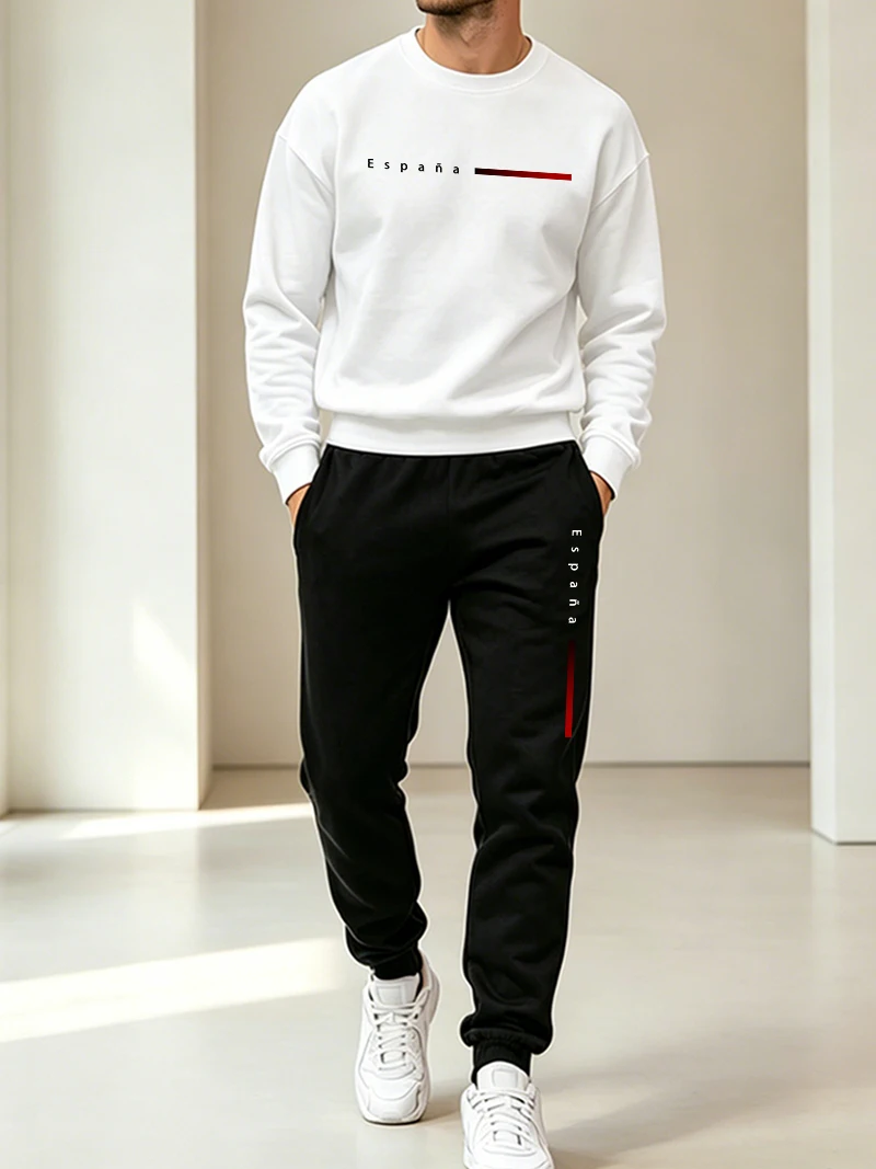 Winter Clothing Outdoor - Conjunto de Moletom Masculino Casual com