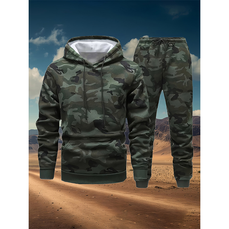 Winter Clothing Pants - Conjuntos de Moletom com Estampa Camuflada