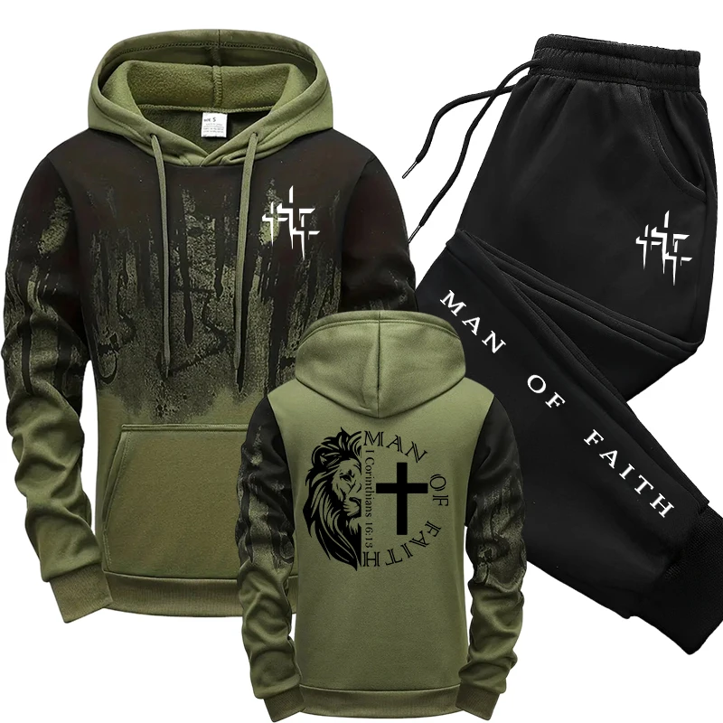 Winter Clothing Hoodie - Conjunto Masculino com Estampa Homem da