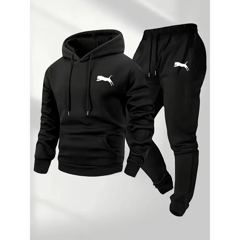 Winter Clothing Pants - Conjunto Masculino de Moletom com Capuz