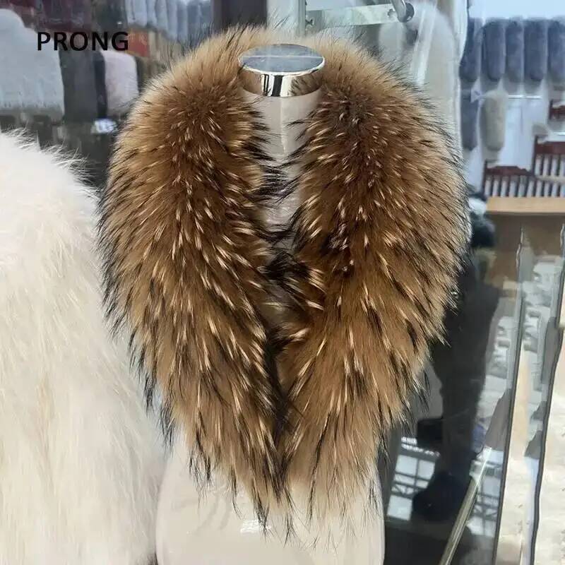 Gola de pele de guaxinim natur - Winter Clothing For Sale avaliação e preço