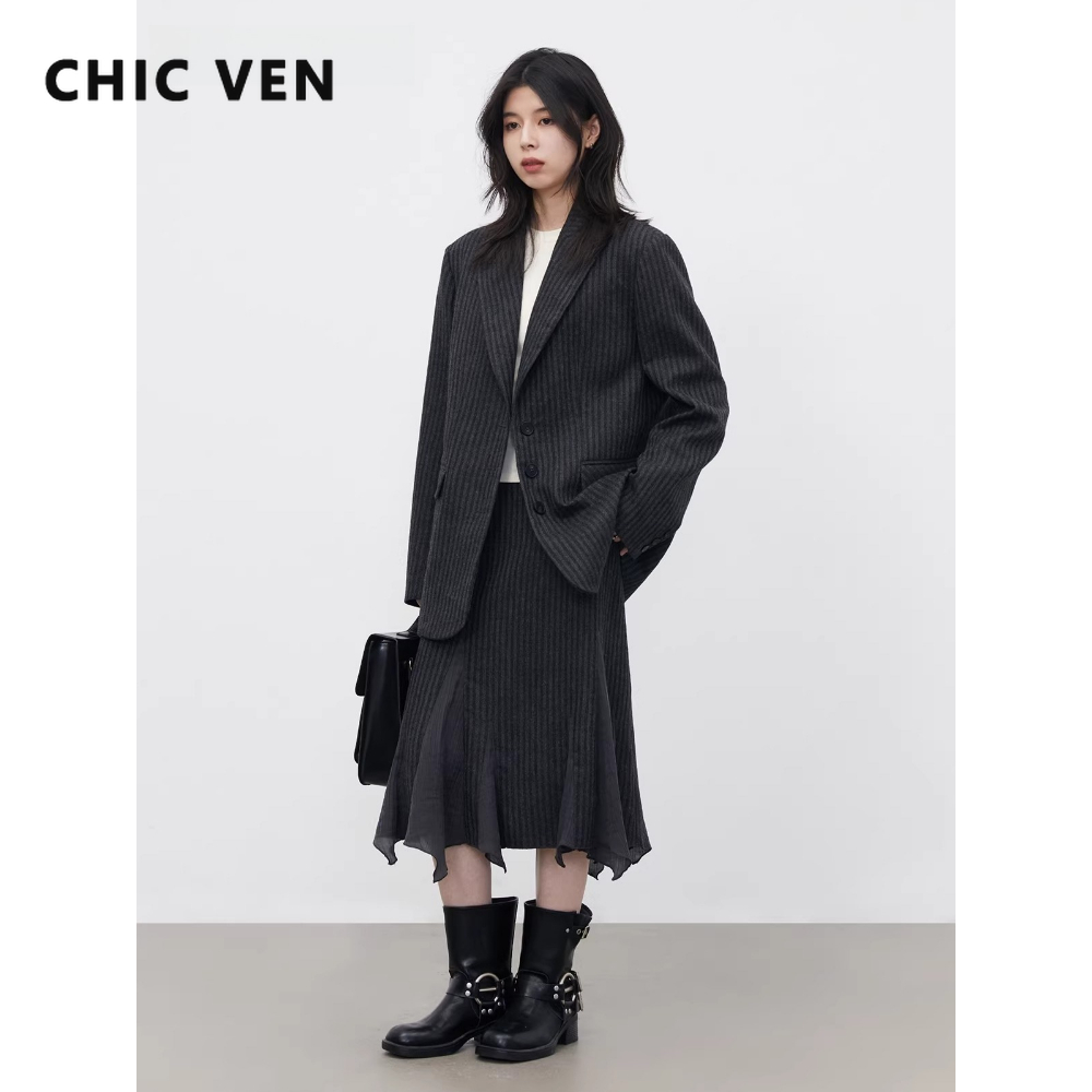 Conjunto de Saia e Blazer Femi - Wool Blend Coat avaliação e preço