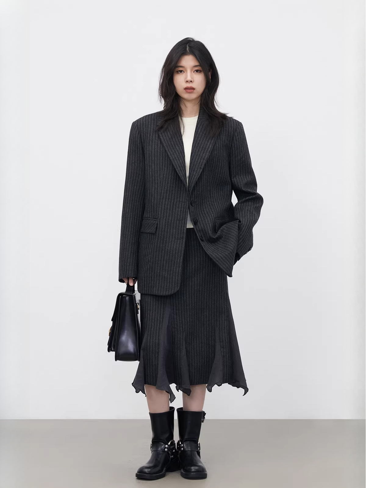 Conjunto de Saia e Blazer Femi - Wool Blend Coat avaliação e preço