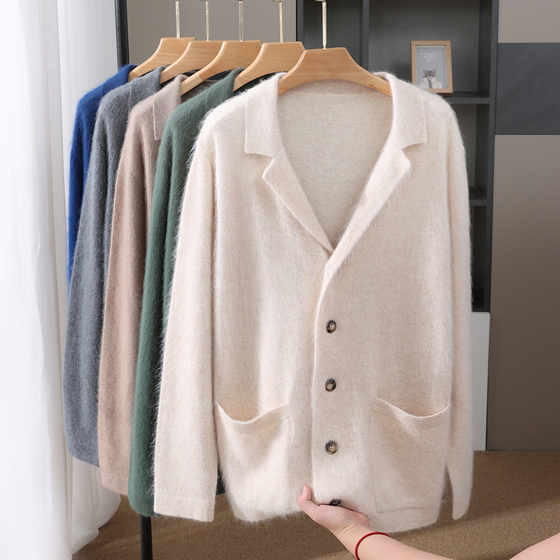 Novo cardigan de lã de vison m - Wool Blend Coat avaliação e preço