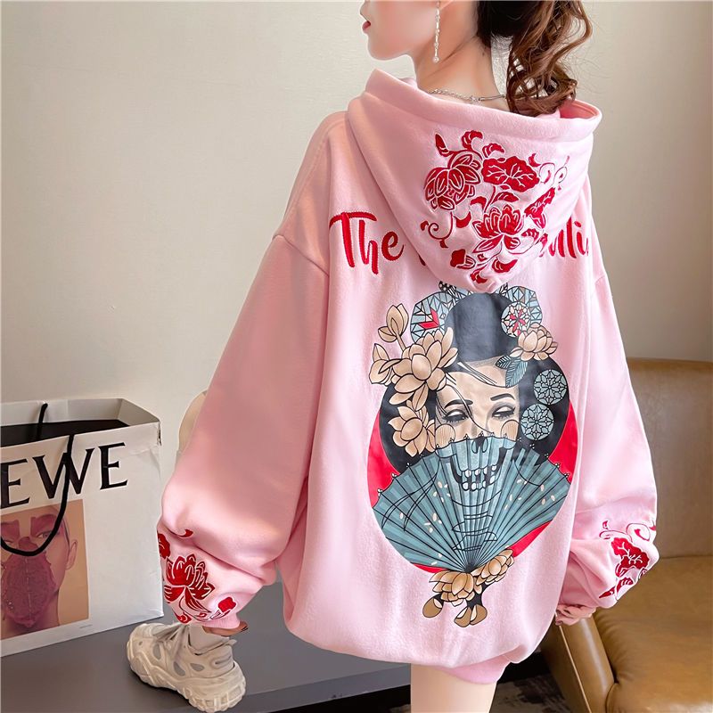 Mulher impressa com capuz topo - Winter Clothing Essentials For Women avaliação e preço
