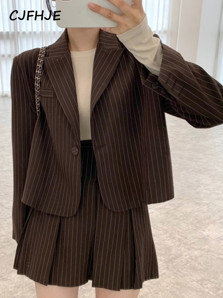 CJFHJE-Blazer listrado para mu - Winter Wear Clothes avaliação e preço