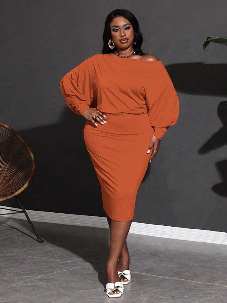 Vestido laranja feminino saind - Winter Clothing For Plus Size Women avaliação e preço