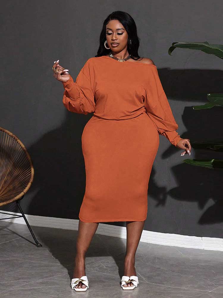 Vestido laranja feminino saind - Winter Clothing For Plus Size Women avaliação e preço