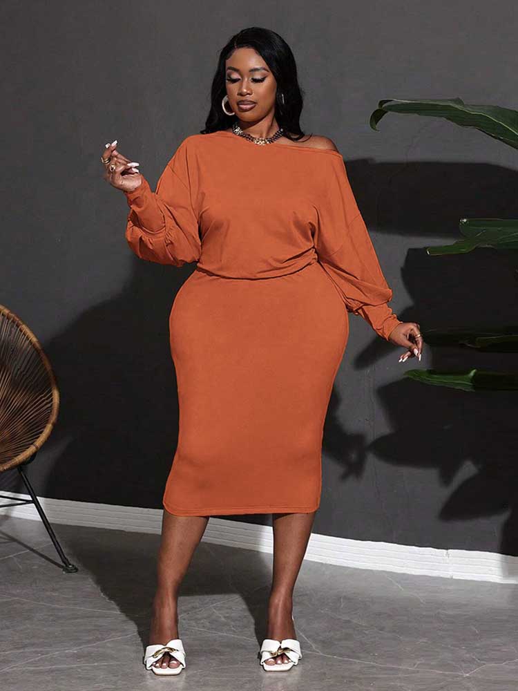Vestido laranja feminino saind - Winter Clothing For Plus Size Women avaliação e preço