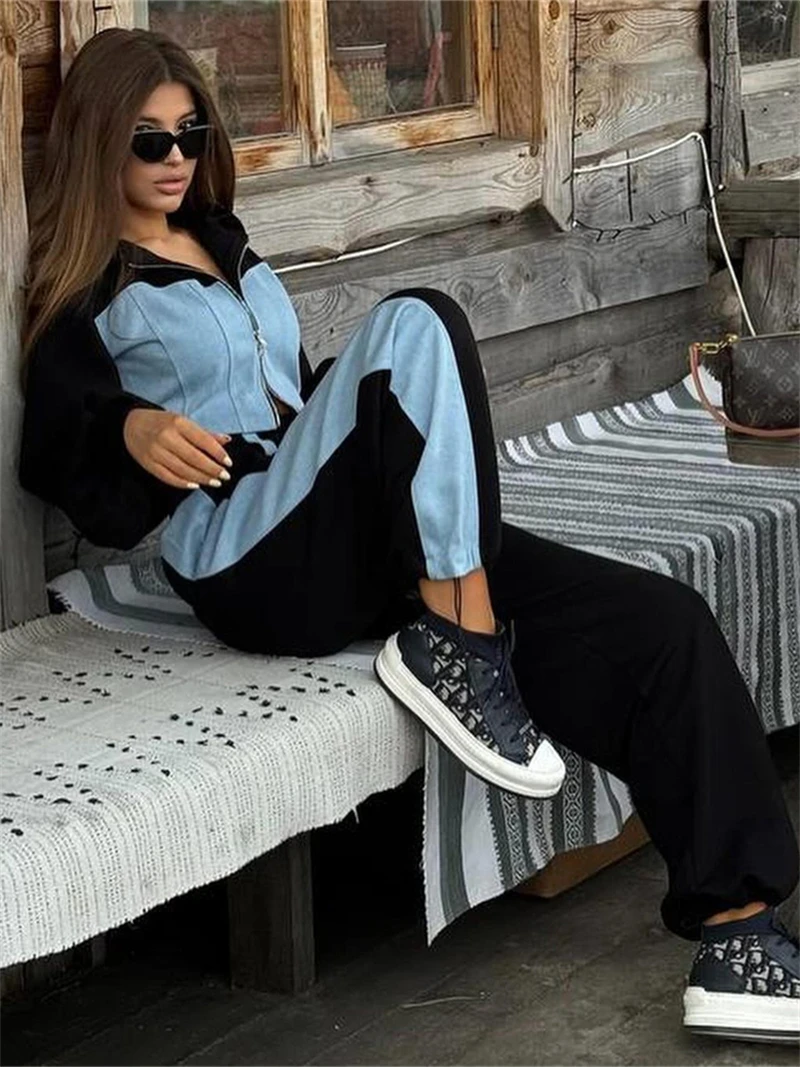 Conjunto denim patchwork top e - Winter Clothing Factory Outlet avaliação e preço