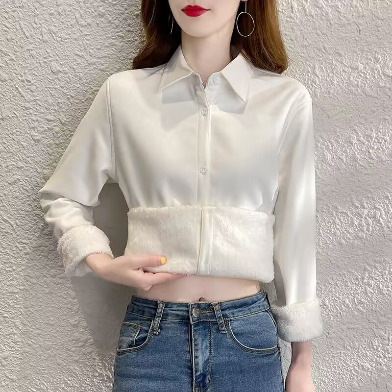 Veludo Grosso Quente Camisa Só - Winter Clothing Factory Outlet avaliação e preço
