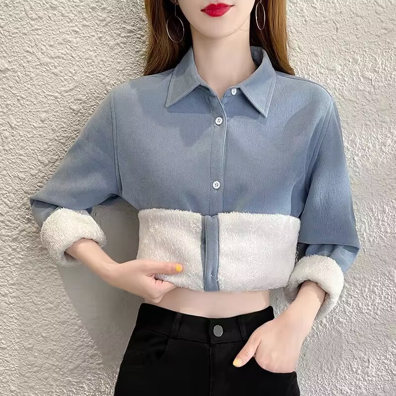 Veludo Grosso Quente Camisa Só - Winter Clothing Factory Outlet avaliação e preço