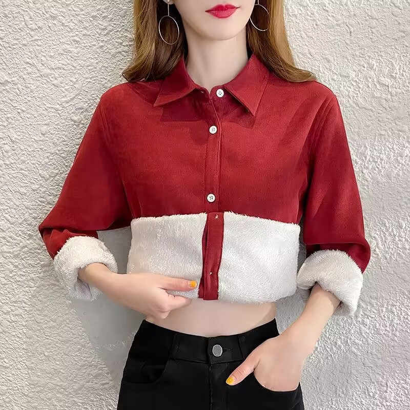 Veludo Grosso Quente Camisa Só - Winter Clothing Factory Outlet avaliação e preço