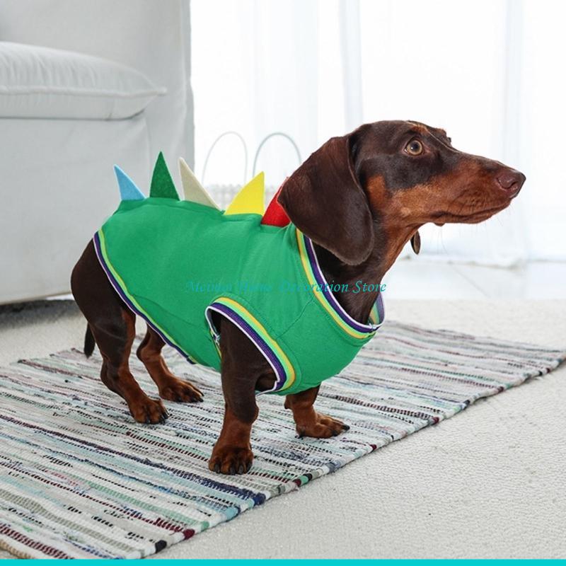H7BF Dachshund Dinosaur Theme  - Winter Clothing For Dogs avaliação e preço