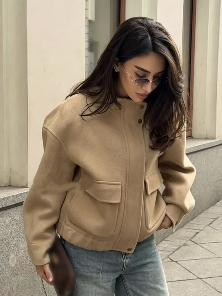 Jaqueta Feminina Minimalista E - Wool Blend Coat avaliação e preço