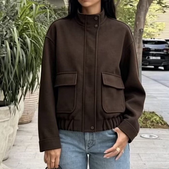 Jaqueta Feminina Minimalista E - Wool Blend Coat avaliação e preço