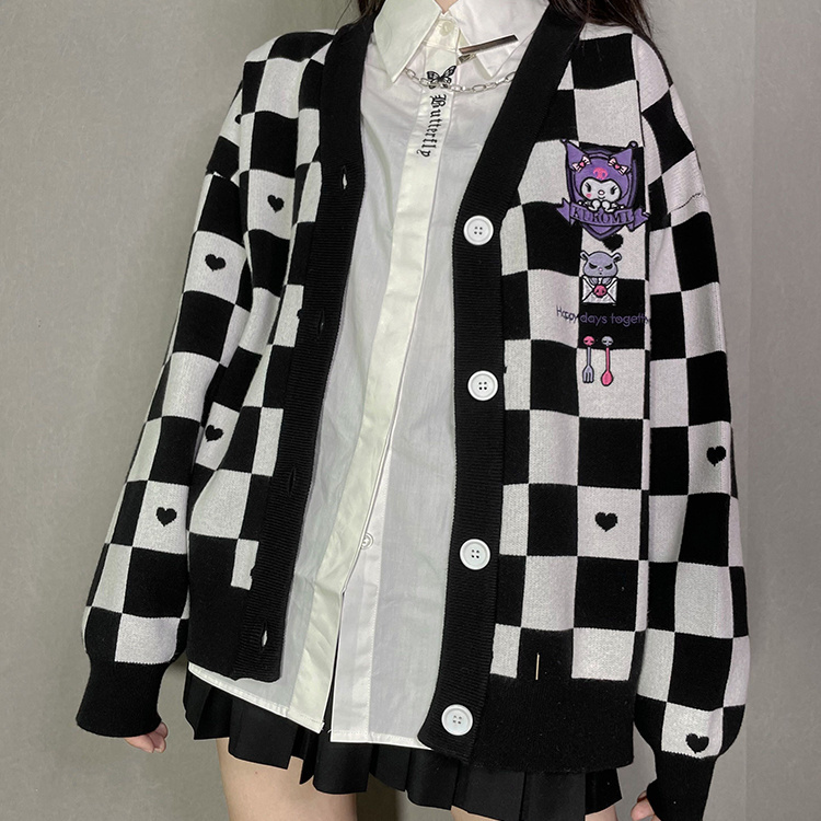 Kuromi dos desenhos animados b - Wool Blend Coat avaliação e preço