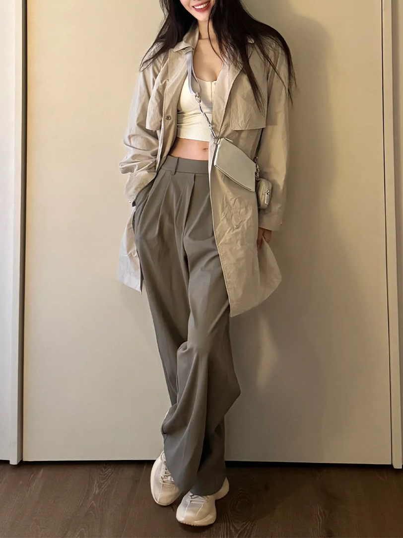 Calça de terno com bolsos e pr - Winter Wear Clothes avaliação e preço