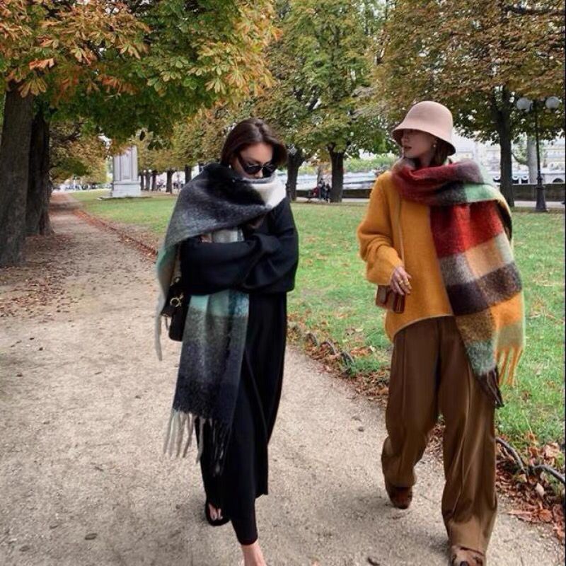 Novo luxo inverno grosso quent - Cashmere Scarf Wrap avaliação e preço