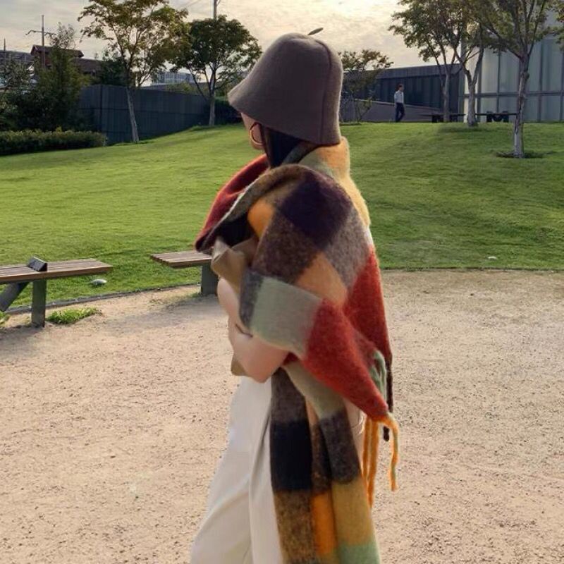 Novo luxo inverno grosso quent - Cashmere Scarf Wrap avaliação e preço