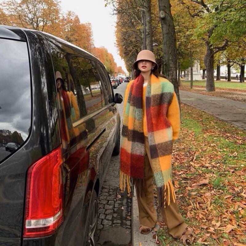 Novo luxo inverno grosso quent - Cashmere Scarf Wrap avaliação e preço
