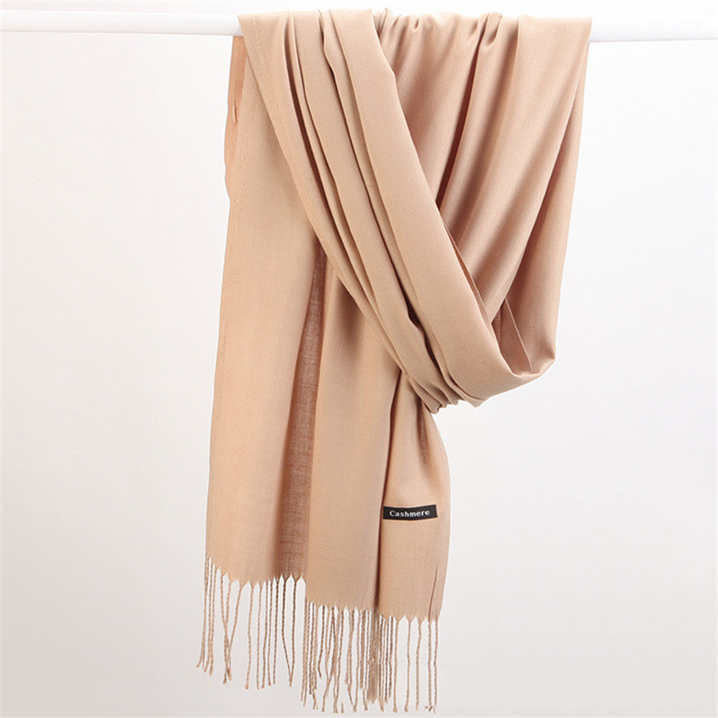 Feminino sólido cachecol cashm - Cashmere Scarf Wrap avaliação e preço