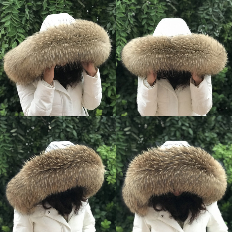 Gola de pele de guaxinim natur - Winter Clothing For Sale avaliação e preço