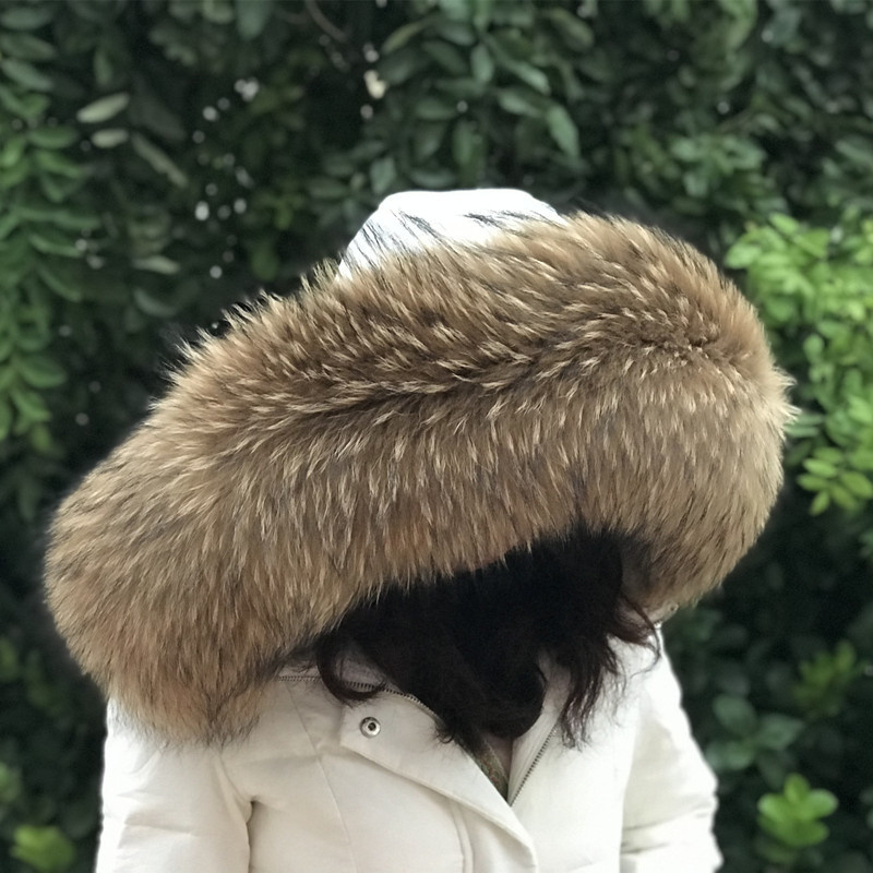 Gola de pele de guaxinim natur - Winter Clothing For Sale avaliação e preço