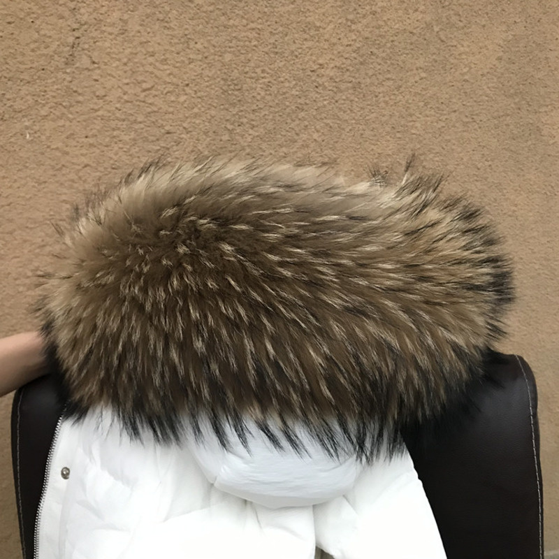 Gola de pele de guaxinim natur - Winter Clothing For Sale avaliação e preço