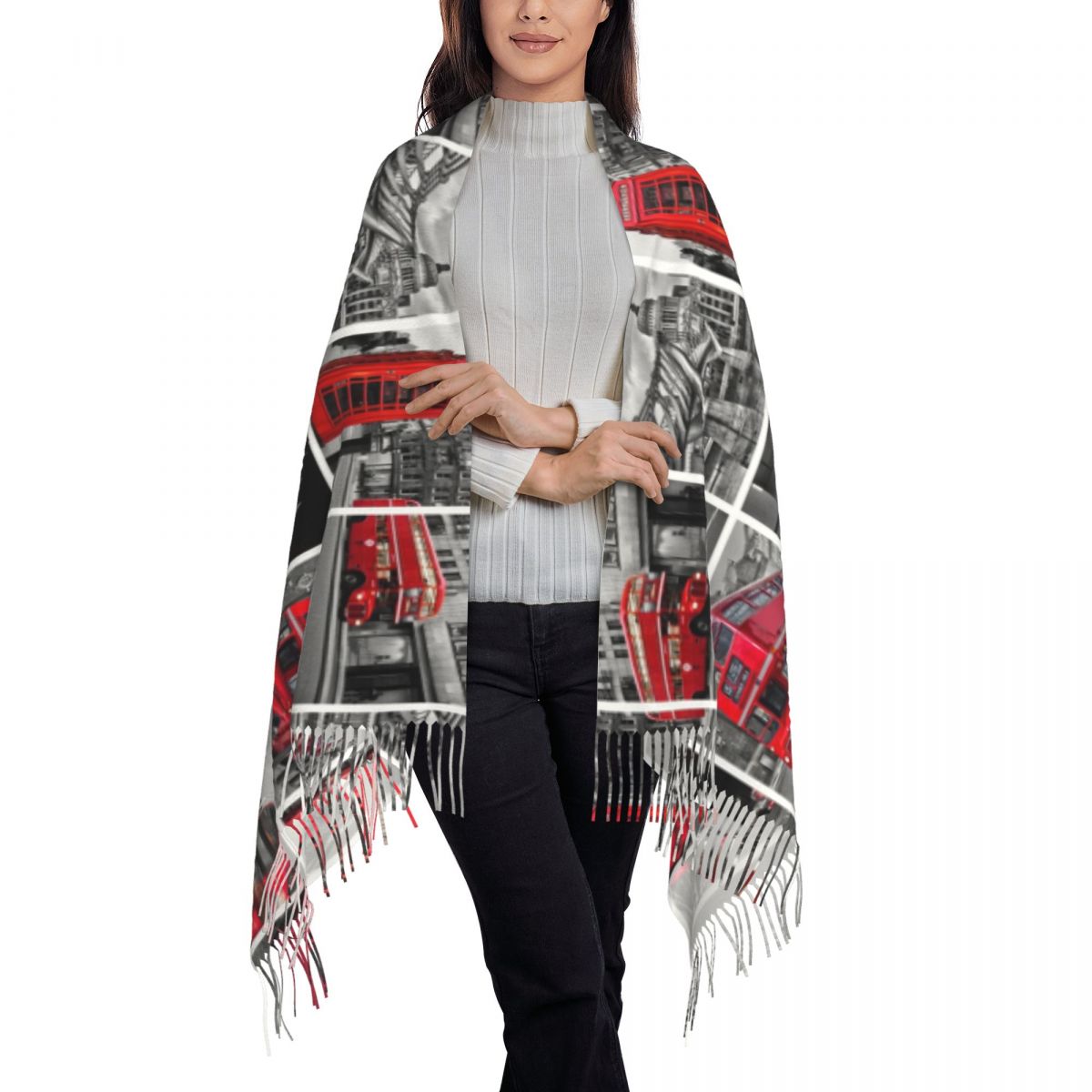 Lenço feminino com borla tão b - Cashmere Scarf Wrap avaliação e preço