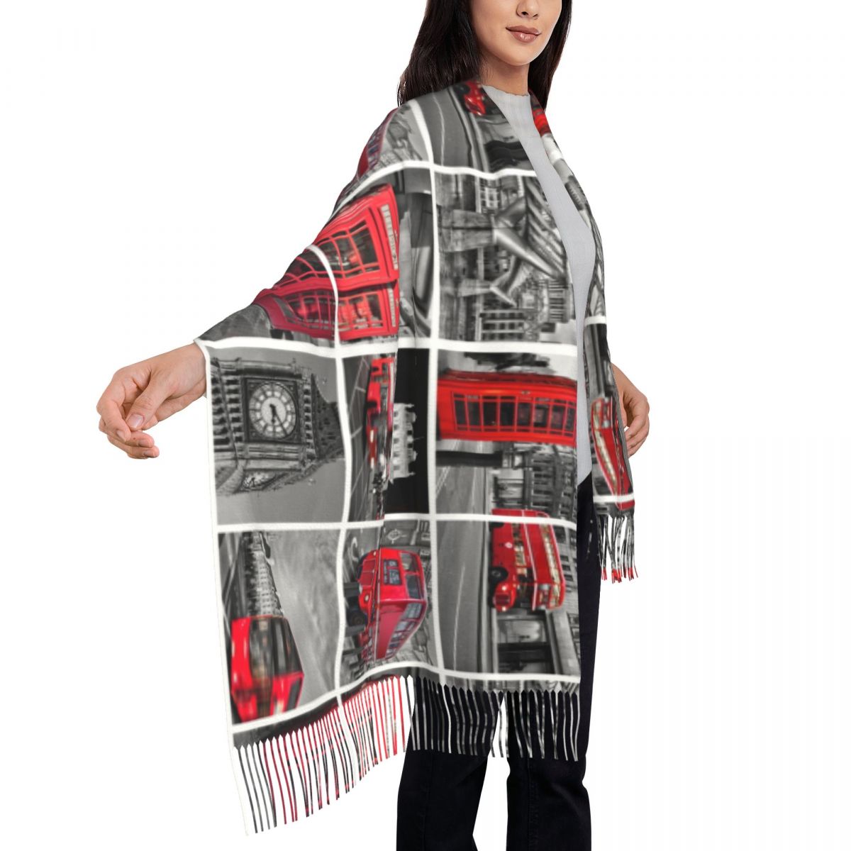 Lenço feminino com borla tão b - Cashmere Scarf Wrap avaliação e preço