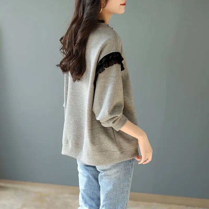 Solto cinza mulher pulôver top - Winter Clothing Essentials For Women avaliação e preço