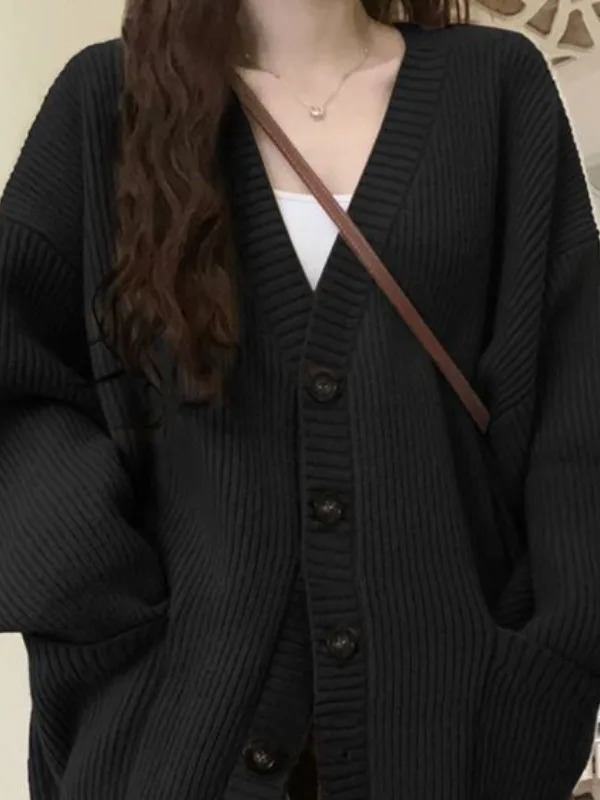 Cardigan solto feminino manga  - Wool Blend Coat avaliação e preço