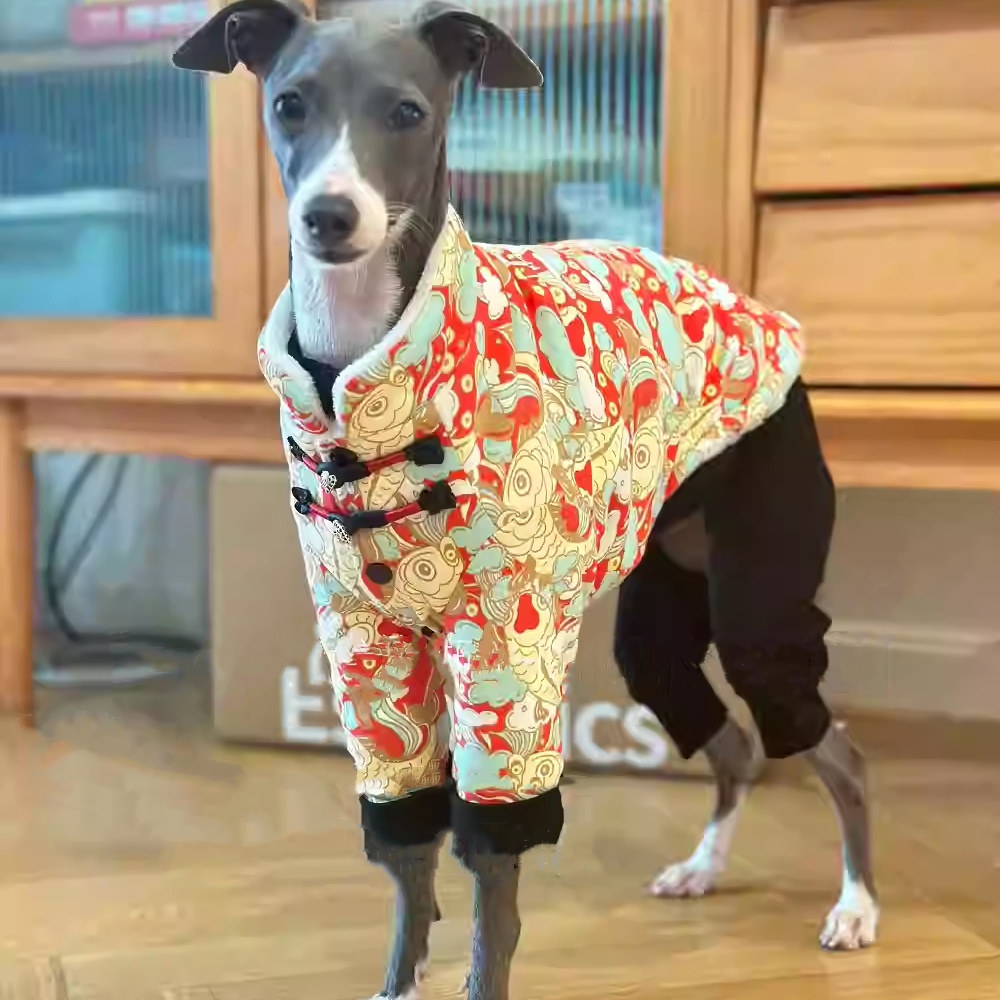 Chinese Knot Buckle Fleece Jac - Winter Clothing For Dogs avaliação e preço